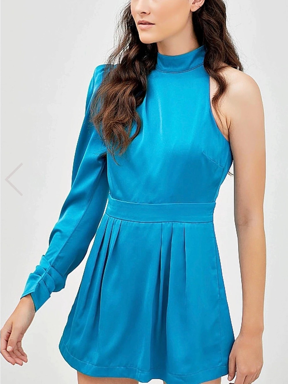 Do+Be One Shoulder Open Back Teal Blue Mini Romper Like New